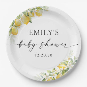 Lemon Citrus Baby Shower Paper Plate