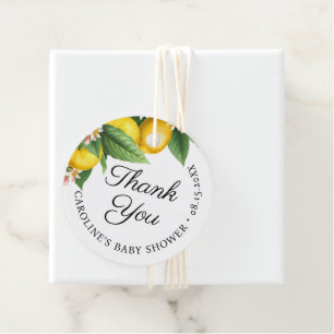 Lemon Citrus  Baby Shower Thank You  Favour Tags