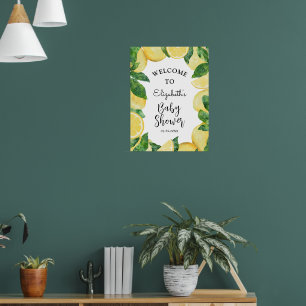 Lemon Citrus Baby Shower Welcome Poster