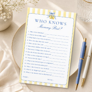 Lemon Citrus Baby Shower Who Knows Mommy Best Game