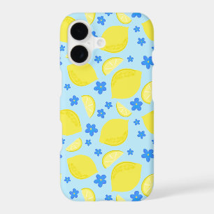 Lemon Citrus Blue Flower Floral