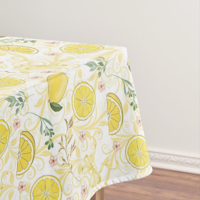  Lemon Citrus Botanical Tablecloth (In Situ)