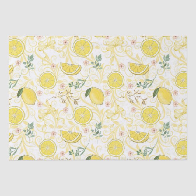  Lemon Citrus Botanical Tissue Paper (Front)