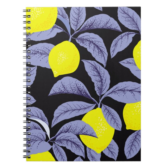 Lemon citrus, botanical vintage design. notebook (Front)