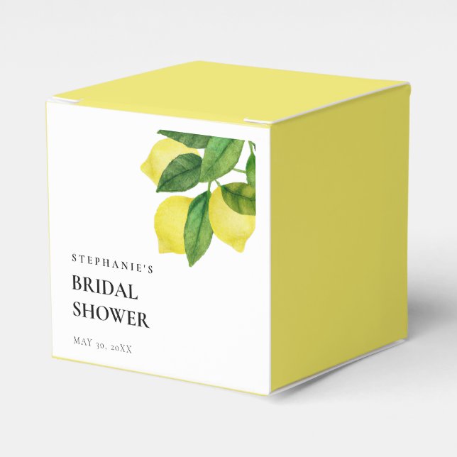  Lemon Citrus Branch Greenery Bridal Shower    Favor Box (Front Side)