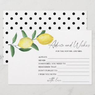 Lemon Citrus - Bridal Shower Advice and Wishes Stationery