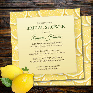 Lemon Citrus Bridal Shower Invitation Italian
