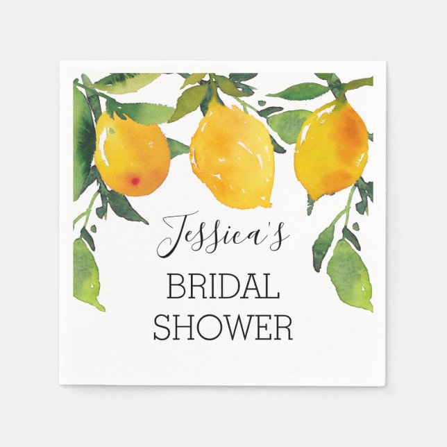 Lemon Citrus Bridal Shower Napkin (Front)