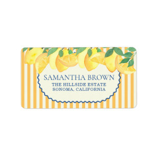 Lemon Citrus Bridal Shower Wedding Label