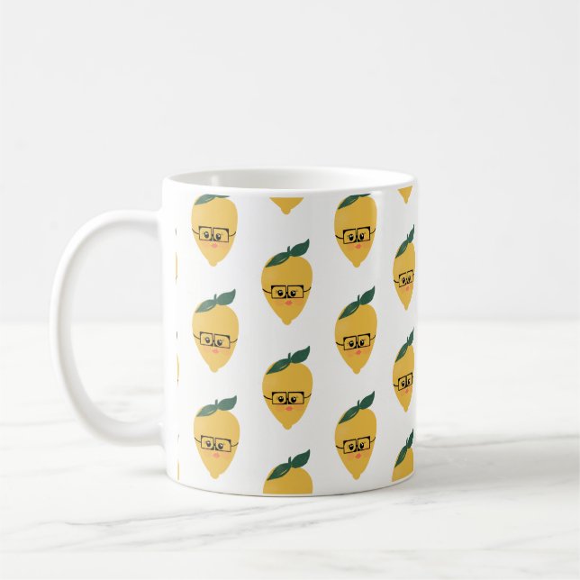 Lemon Citrus Cartoon Pattern  Coffee Mug (Left)