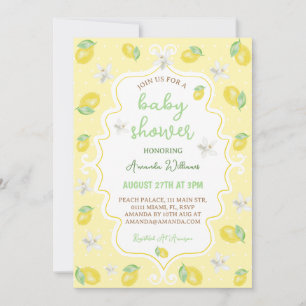 Lemon Citrus Floral Baby Shower Invitation