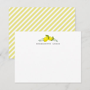 Lemon Citrus Floral Stationery Note Card