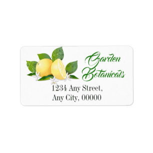 Lemon Citrus Fruit Botanical Floral Garden Label