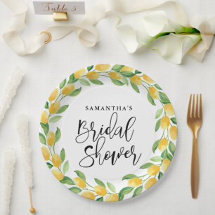 Lemon Citrus Fruit Bridal Shower Paper Plate