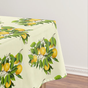 Lemon Citrus Fruit Floral Garden Tablecloth