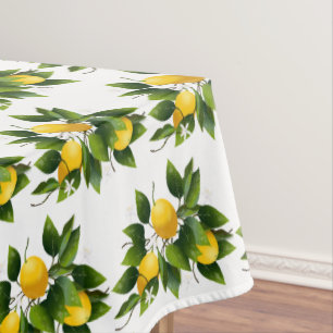 Lemon Citrus Fruit Floral Garden Tablecloth