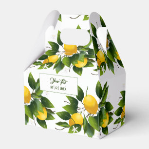Lemon Citrus Fruit Greenery Favor Box