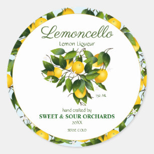 Lemon Citrus Fruit Lemoncello Classic Round Sticker