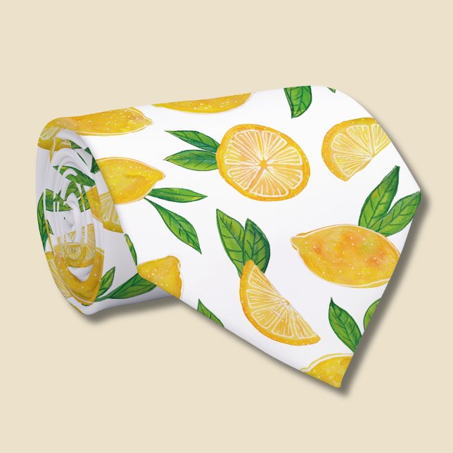 Lemon Citrus Fruit Pattern Tie (Citrus lemon tie)