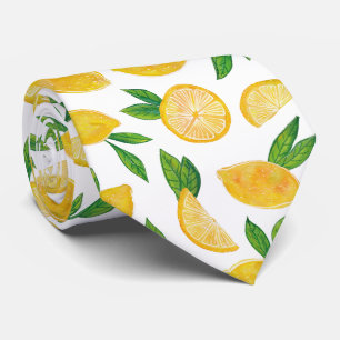 Lemon Citrus Fruit Pattern Tie