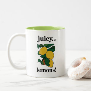 Lemon Citrus Fruit  Two-Tone Coffee Mug