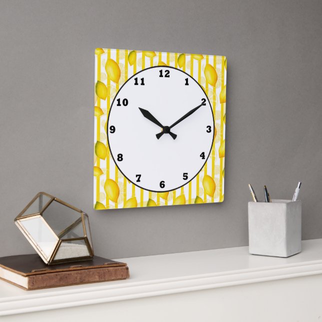 Lemon Citrus fun kitchen fruit wall clock (Office)