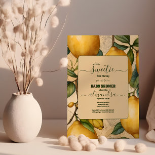 Lemon Citrus Gender Neutral Baby Shower Invitation