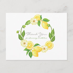 Lemon Citrus Gender Neutral Baby Shower Thank You Card