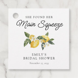 Lemon Citrus Main Squeeze Bridal Shower Favour Tags
