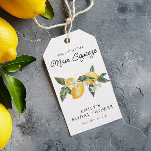 Lemon Citrus Main Squeeze Bridal Shower Gift Tags