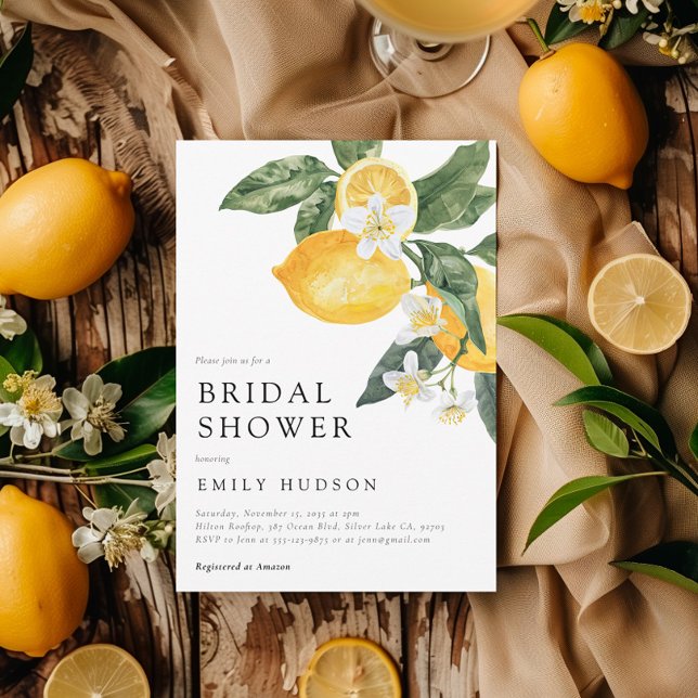 Lemon Citrus Main Squeeze Bridal Shower Invitation (Creator Uploaded)