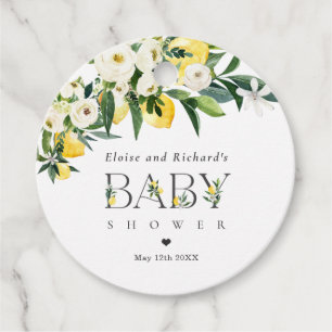 Lemon Citrus Mediterranean Baby Shower Favour Tags