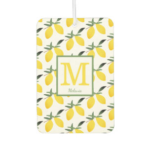 Lemon Citrus Monogram Name Air Freshener