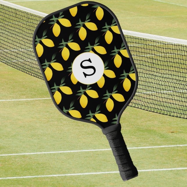 Lemon Citrus Monogram  Pickleball Paddle (Creator Uploaded)