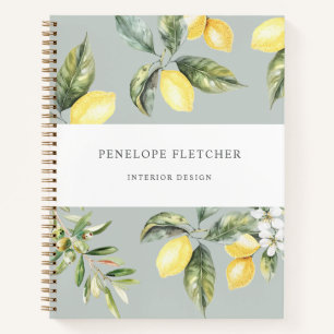 Lemon Citrus Nature Rustic Recipe Notebook