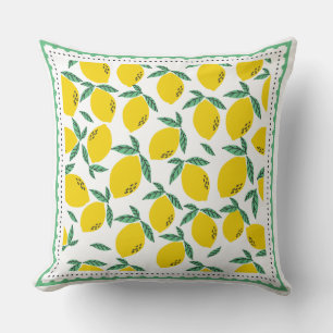 Lemon Citrus Pattern Throw Pillow