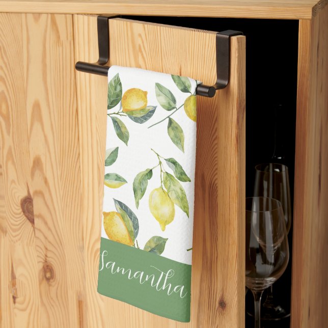 Lemon Citrus Personalized  Kitchen Towel (Thirds Fold)