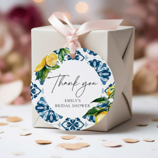Lemon Citrus Positano Italian Bridal Shower Favour Tags