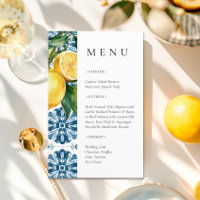 Lemon Citrus Positano Italian Wedding Menu