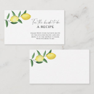 Lemon Citrus - Recipe for the bride to be  Enclosure Card