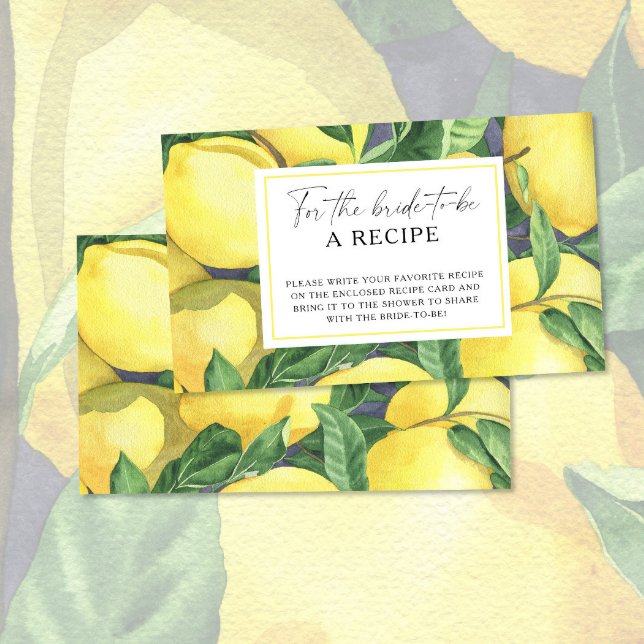 Lemon Citrus - Recipe for the bride to be  Enclosure Card (Creator Uploaded)