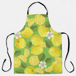 Lemon citrus seamless pattern background apron