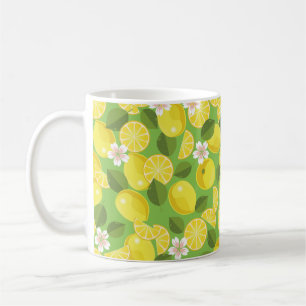 Lemon citrus seamless pattern background coffee mug