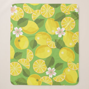 Lemon citrus seamless pattern background sherpa blanket