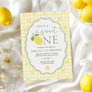 Lemon Citrus She's A Sweet One 1st Birthday Invitation