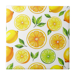 Lemon Citrus Slice Pattern Tile