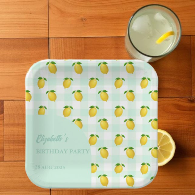 Lemon Citrus Summer Birthday Paper Plate (Creator Uploaded)