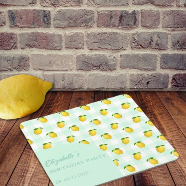 Lemon Citrus Summer Birthday Square Paper Coaster (Creator Uploaded)