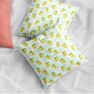 Lemon Citrus Summer Birthday Throw Pillow