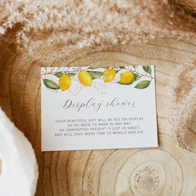 Lemon Citrus Summer Display Shower Bridal Shower Enclosure Card (Creator Uploaded)